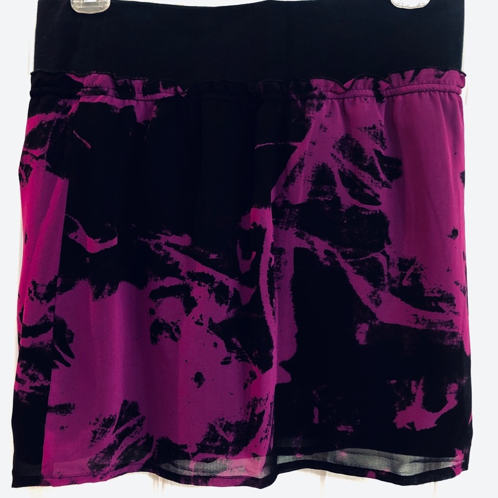 DKNY Magenta/ Dark Purple/ Black Mini Skirt